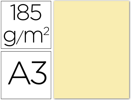 50h. cartulina Guarro A3 185g/m² crema